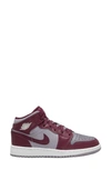 Nike Kids' Air Jordan 1 Mid Sneaker In Cherrywood Red/ White
