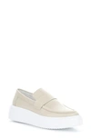 Bos. & Co. Frisco Platform Loafer In Cream Feel Leather