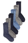 Polo Ralph Lauren Assorted 6-pack Crew Socks In Denim