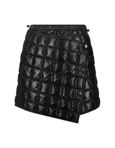 Moncler Asymmetric Quilted Wrap Miniskirt In Nero