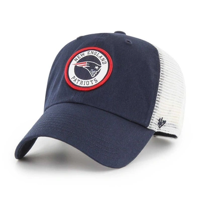 47 ' Navy/white New England Patriots Highline Clean Up Trucker Snapback Hat