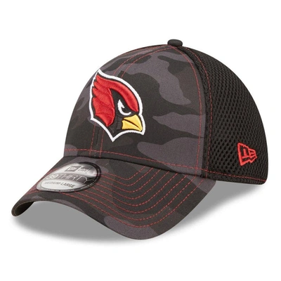 New Era Men's  Camo And Black Arizona Cardinals Logo Neo 39thirty Flex Hat In Camo,black