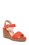 Lifestride Shoes Tango Wedge Sandal In Tropical Orange Canvas