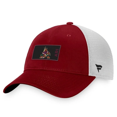 Fanatics Branded Garnet/white Arizona Coyotes Authentic Pro Rink Trucker Snapback Hat In Garnet,white