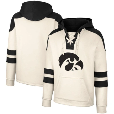 Colosseum Cream Iowa Hawkeyes Lace-up 4.0 Vintage Pullover Hoodie