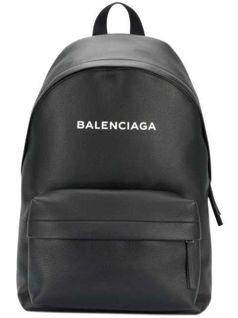 balenciaga black leather backpack