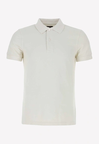 Tom Ford Short-sleeved Polo Shirt In Gray