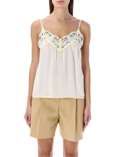 See By Chloé Floral-embroidered Camisole In Pink