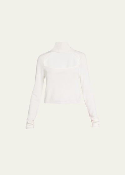 Zeynep Arcay Cashmere Cut-out Sweater In Ecru