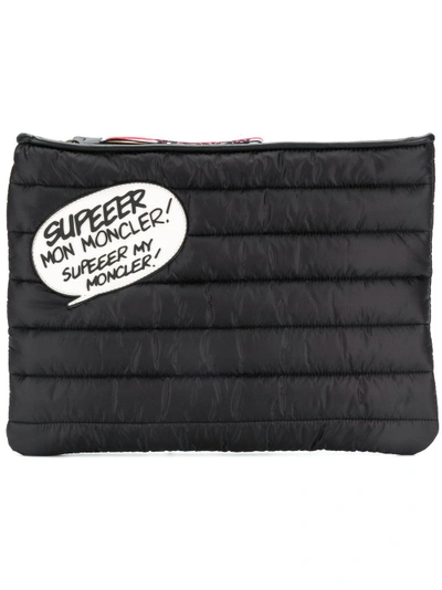 Moncler Quilted Clutch In Black