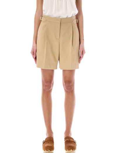 See By Chloé Pleated Bermuda Shorts In Jungle Brown