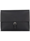 Orciani Buckle-strap Clutch In Black