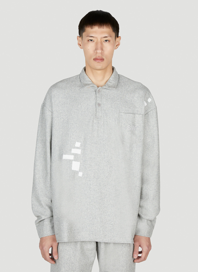 Saintwoods Grey Patches Polo In Grey