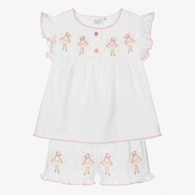 Flower Fairies By Childrensalon Kids'  Girls White Cotton Embroidered Pyjamas