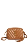 Saint Laurent Lou Medium Ysl Quilted Camera Crossbody Bag With Pocket In Cinnamon