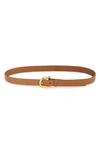 Ferragamo Gancino Calfskin Leather Belt In Neutral