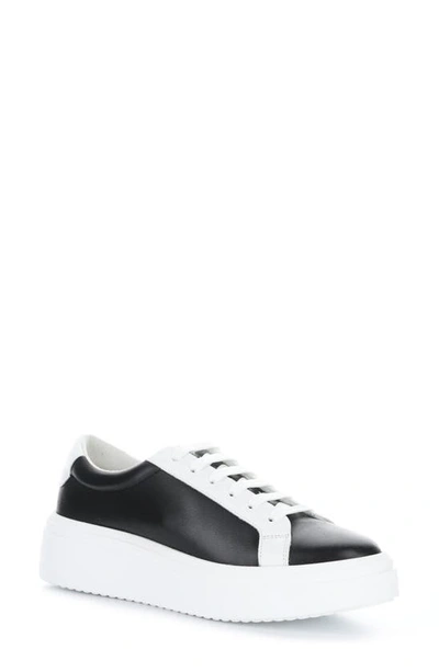Bos. & Co. Fuzi Platform Sneaker In Black/ White Feel Leather