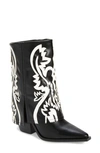 Azalea Wang Esperanza Pointed Toe Boot In Black + White