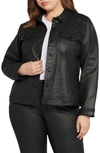 Nydj Coated Stretch Denim Jacket In Black Coated