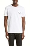 Dolce & Gabbana Logo Plate Crewneck Cotton T-shirt In Opt White
