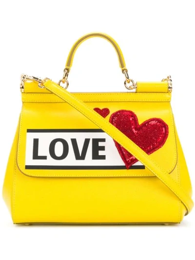 Dolce & Gabbana Sicily Tote Bag In Yellow