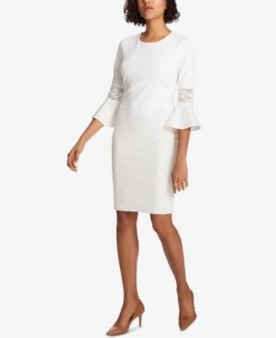 Tommy Hilfiger Lace-trim Sheath Dress In Ivory