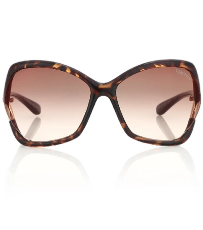 Tom Ford Astrid 61mm Geometric Sunglasses - Havana/ Rose Gold/ Roviex