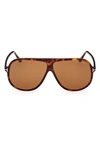 Tom Ford Spencer 62mm Gradient Oversize Pilot Sunglasses In Brown / Dark