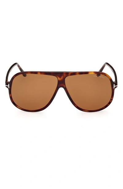 Tom Ford Spencer 62mm Gradient Oversize Pilot Sunglasses In Brown / Dark