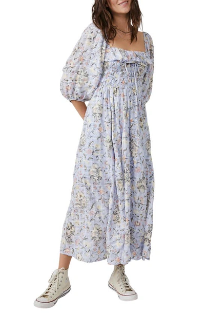 Free People Oasis Printed Midi Dress In Lavender Combo