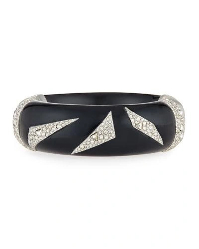 Alexis Bittar Crystal-encrusted Origami Cuff Bracelet, Black