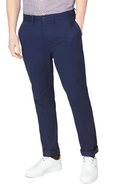 Ben Sherman Men's Slim-fit Stretch Five-pocket Branded Chino Pants In Dark Navy