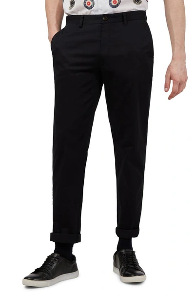 Ben Sherman Men's Slim-fit Stretch Five-pocket Branded Chino Pants In Black