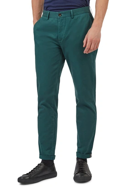 Ben Sherman Men's Slim-fit Stretch Five-pocket Branded Chino Pants In Ocean Green