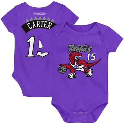 Mitchell & Ness Babies' Infant  Vince Carter Purple Toronto Raptors Hardwood Classics Name & Number Bodysuit