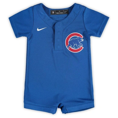 Nike Babies' Newborn And Infant Boys And Girls  Royal Chicago Cubs Official Jersey Romper
