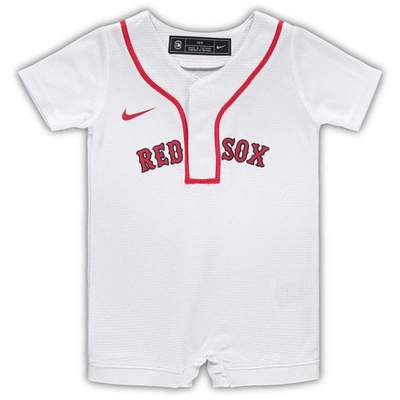Nike Babies' Newborn And Infant Boys And Girls  White Boston Red Sox Official Jersey Romper
