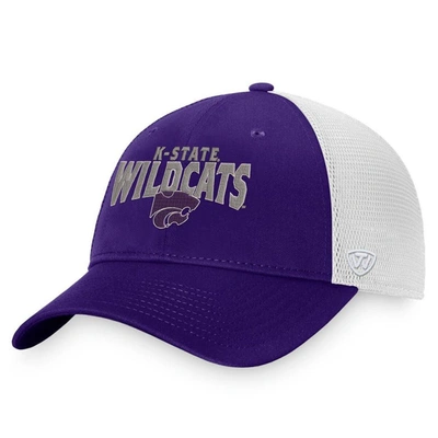 Top Of The World Purple Kansas State Wildcats Breakout Trucker Snapback Hat In Purple,white