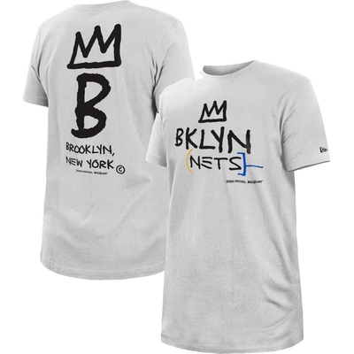 New Era Men's  White Brooklyn Nets 2022/23 City Edition Big And Tall T-shirt