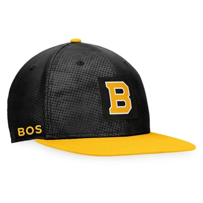 Fanatics Branded Black/gold Boston Bruins Authentic Pro Alternate Logo Snapback Hat In Black,gold