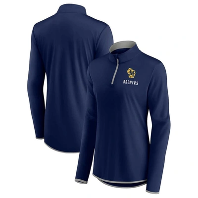 Fanatics Branded Navy Milwaukee Brewers Worth The Drive Quarter-zip Jacket