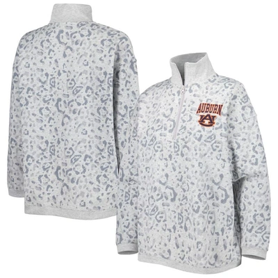 Gameday Couture Heather Gray Auburn Tigers Leopard Quarter-zip Sweatshirt