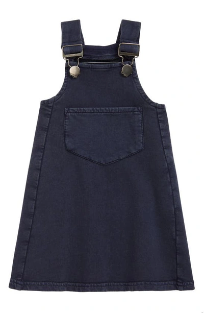 L'ovedbaby Babies' Buckle Faux Denim Organic Cotton Dress In Navy