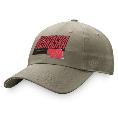 Top Of The World Khaki Nebraska Huskers Slice Adjustable Hat