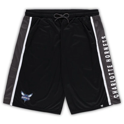 Fanatics Branded Black Charlotte Hornets Big & Tall Referee Iconic Mesh Shorts