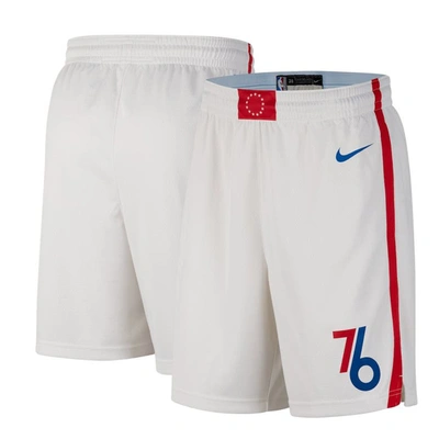 Nike Men's  White, Blue Philadelphia 76ers 2022/23 City Edition Swingman Shorts In White,blue