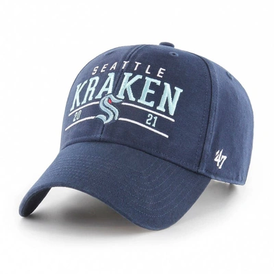 47 ' Deep Sea Blue  Seattle Kraken Centerline Mvp Adjustable Hat In Navy