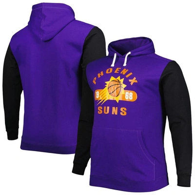 Fanatics Men's  Purple, Black Phoenix Suns Big And Tall Bold Attack Pullover Hoodie In Purple,black