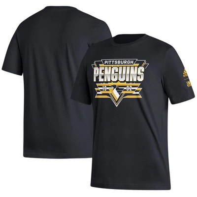 Adidas Originals Adidas Black Pittsburgh Penguins Reverse Retro 2.0 Fresh Playmaker T-shirt