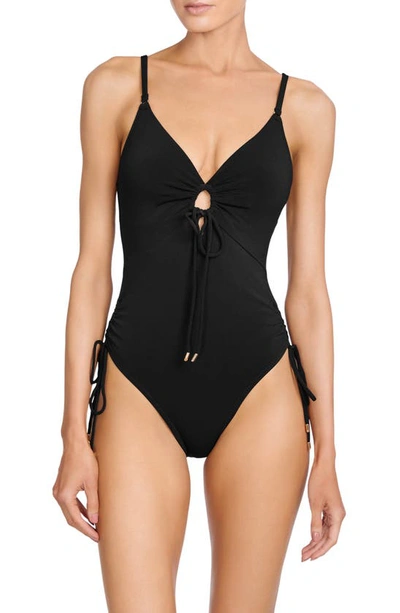 Robin Piccone Aubrey Keyhole One-piece Swimsuit In Black